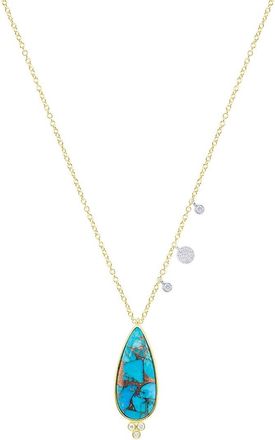 Meira T 14K 4.55 Ct. Tw. Diamond & Turquoise Necklace