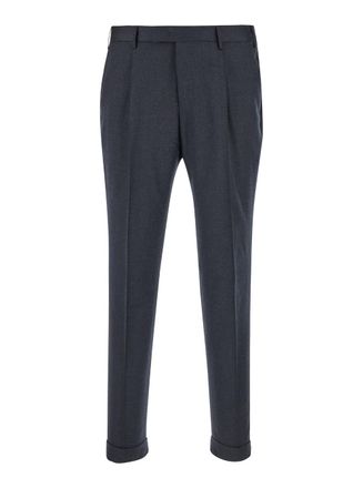 Pantaloni Torino Grey Slim Pants With Concealed Closure In Fabric Man