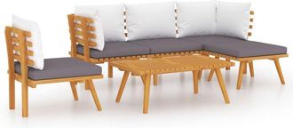 vidaXL Muebles De Jard&iacute;n 6 Piezas Con Cojines Madera Maciza De Acacia Vidaxl