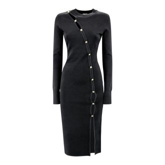 Versace Jeans Couture Midi Dresses, female, Black, L, Black T-shirts and Polos