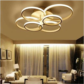 Trade Shop Trade Shop Traesio - Trade Shop - Plafoniera Led Moderno 6 Anelli Lampadario 51 w Luce Fredda Calda Naturale C08