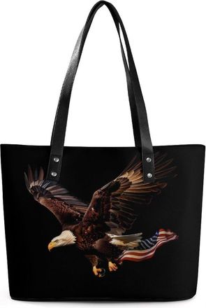 Generic State U.S Flag Ea-gles Tote Bags for Women Cute Shoulder Purses Handbags