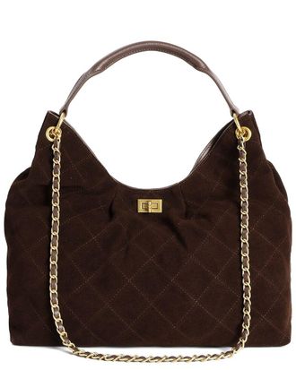 Tiffany & Fred Quilted Suede Hobo Bag