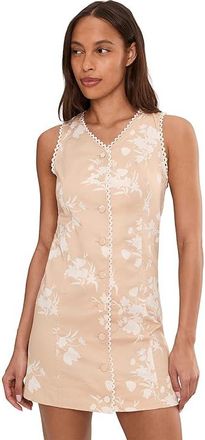 CeCe by Cynthia Steffe Sleeveless Button Down Fitted Mini Dress Womens Dress Toffee : 12, Cotton/Spandex