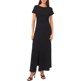 Vince Camuto Side Ruched Stretch Cotton Maxi Dress in Rich Black at Nordstrom Rack, Size X-Small