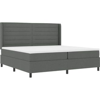 vidaXL Vidaxl - Cama Tipo Box Spring Con Colch&oacute;n Gris Oscuro 200 X 200 Cm Tela
