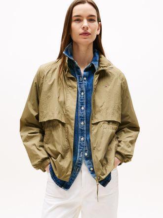 Tommy Hilfiger Windbreaker TOMMY HILFIGER UL NYLON PACKABLE WINDBREAKER, Damen, Gr. XXL (44), gr&uuml;n (vintage olive), Web, Obermaterial: 100% Polyamid, unifarben, regu