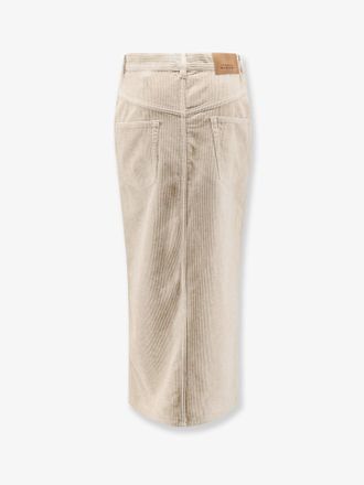 Isabel Marant Womens Corduroy Skirt Odalie Beige Cotton Linen