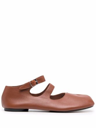 Maison Margiela Tabi leather ballerina shoes - Brown