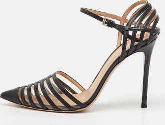 Gianvito Rossi Black Leather And Pvc Strappy Pumps
