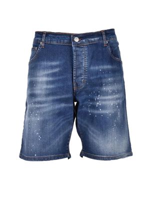 Takeshy Kurosawa Denim Bermuda Shorts with Subtle Distressing