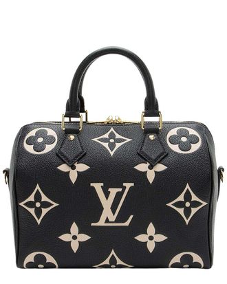 Louis Vuitton Giant Monogram Empreinte Bicolor Speedy Bandouliere 25 Satchel (Authentic Pre-Loved)
