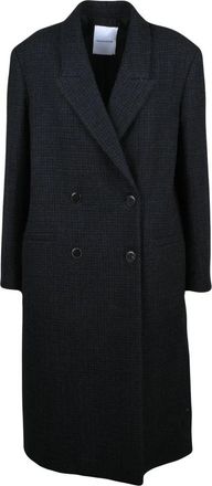 Pomandere Lange Jas - Dames - Mantel - Blauw - S - Wol - Jassen