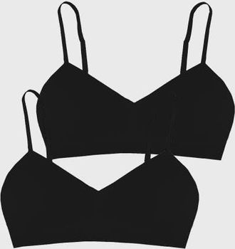 Stripe and Stare Padded Bra Two Pack in Black at Nordstrom, Size X-Small