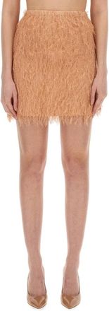 Alysi Stijlvolle Mini Rok - Dames - Korte rokken - Oranje - S - Rokken