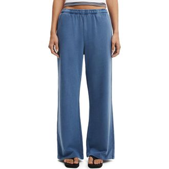 Cotton On Womens Wide Leg Sweatpant in Washed Indigo Blue at Nordstrom, Size Xxx-Small