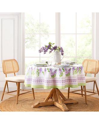 Elrene Lilac Garden Floral Tablecloth - Round