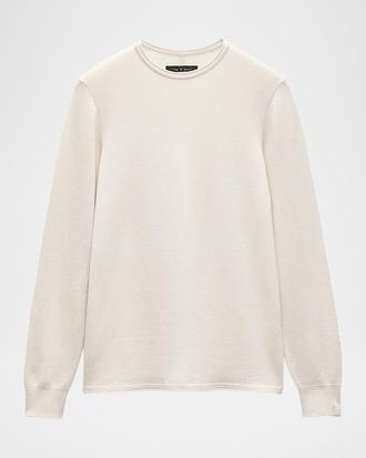 Rag & Bone Mens Gregory Slim-Fit Waffle Knit Crewneck Sweater