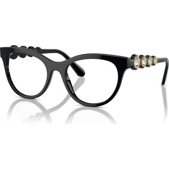 Swarovski 54mm Round optical glasses in Black at Nordstrom