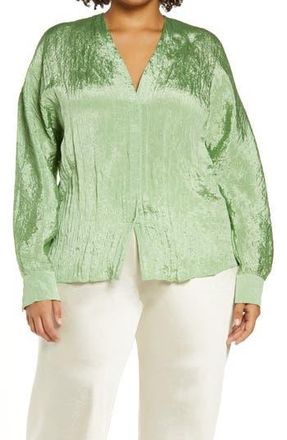 Vince Double V-Neck Blouse in Pistachio at Nordstrom Rack, Size 3X