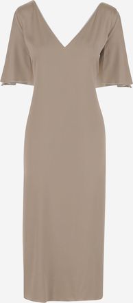 Stephan Janson Womens Dress Twenty Silk Satin Beige