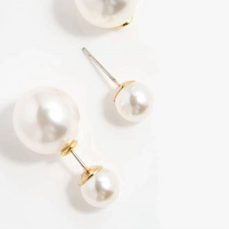 Shashi Double Ball Earrings In Pearl