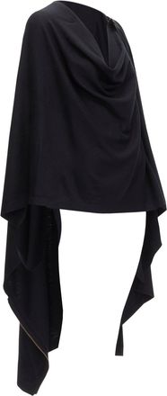 Issey Miyake wool side zip draped cowl neck coat