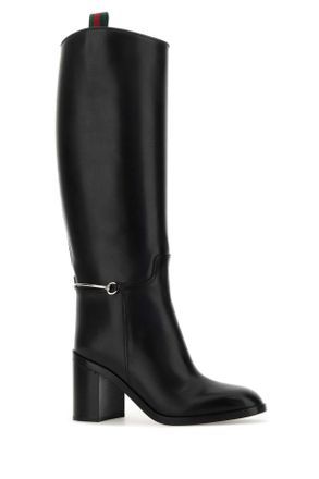 Gucci Womens Black Leather Boots Stivali