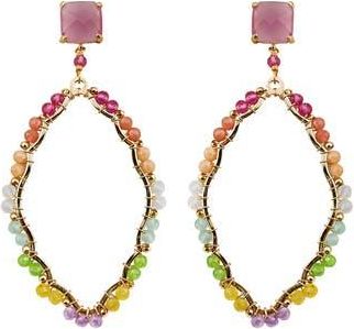 Panacea Crystal Wrapped Drop Earrings in Pink Multi at Nordstrom Rack