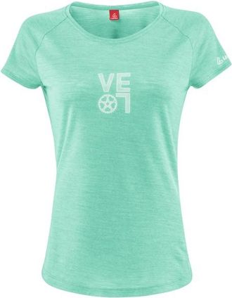 LOEFFLER Printshirt Velo Merino-Tencel Merinoshirt f&uuml;r Damen | t&uuml;rkis