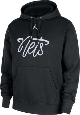 Nike Mens Brooklyn Nets Club Fleece Pullover Hoodie in Black | II6120-010