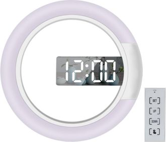 OEM Reloj De Pared Led Con Espejo Hueco, Control Remoto, 7 Colores, Brillo Ajustable, Modo 12/24 Horas, Indicador De Temperatura (alarma Y Funci&oacute;n De Repe