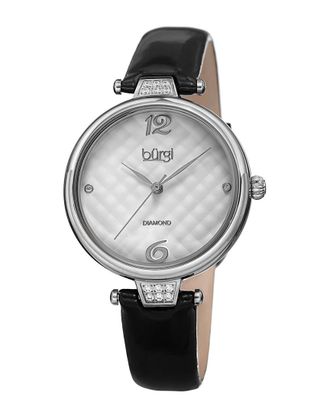 B&uuml;rgi Burgi Womens Patent Leather Diamond Watch