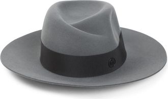 Maison Michel Grey Solid Fedora Hat