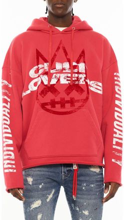 Cult of Individuality Novelty Cotton Graphic Hoodie in Rouge Red at Nordstrom, Size Medium