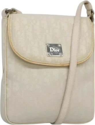 Dior Pre-owned Cross Body Bags, female, White, Size: ONE SIZE Pre-owned Vintage Nylon Trotter Shoulder Bag