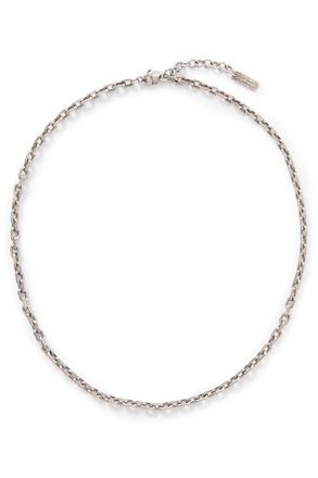 Saint Laurent Burnished Silver-Tone Chain Necklace