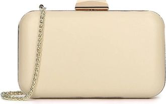Kazar Dames cr&egrave;me clutch tas - Dames - Clutches - Beige - ONE Size - Leer - Tassen