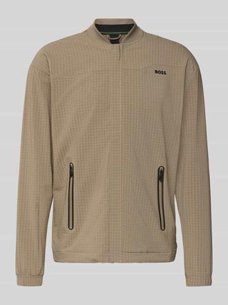 HUGO BOSS Relaxed Fit Sweatjacke in Waffelstruktur Modell TERRACE in Hellgruen, Gr&ouml;&szlig;e XXXL