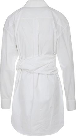 Alexander Wang Alexander Wang Womens Pulled Shirt Dress With Back Cummerbund - White Cotton - Size 8 UK