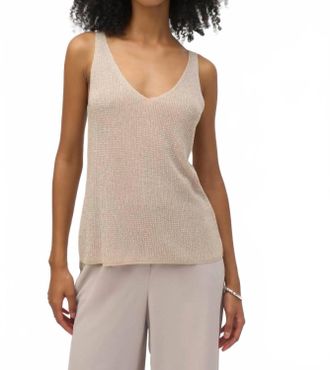 Joseph Ribkoff Metallic Knitted Cami Top In Champagne