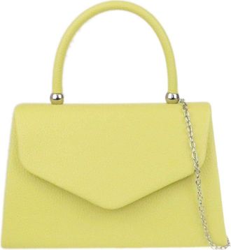 Girly HandBags Womens Plain Handle Clutch Bag - Lemon