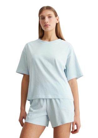 Marc O'Polo Shorty MARC OPOLO Mix & Match Cotton, Damen, Gr. XS, blau (ice blau stripe), Obermaterial: 100% Baumwolle, gestreift, bequem ca. Mitte Oberschenkel, R