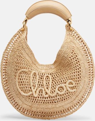 Chlo&eacute; Summer Banana raffia shoulder bag