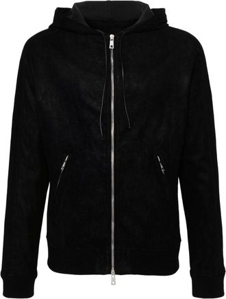 Giorgio Brato suede hooded jacket - men - Leather/Elastane/Cotton - 50 - Black