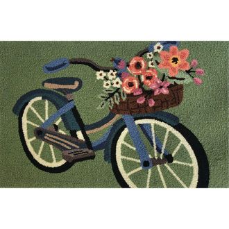 R16 Home Blossom Bike Fern Indoor/Outdoor Doormat in Fern Grn/multi at Nordstrom Rack