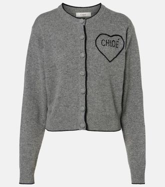 Chloé Chloé Logo wool and cashmere cardigan