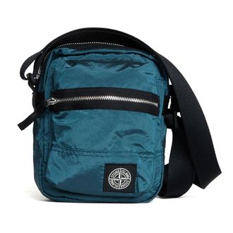 Stone Island Tassen, Heren, Blauw, ONE Size, Nylon, Logo Patch Nylon Crossbody Bag