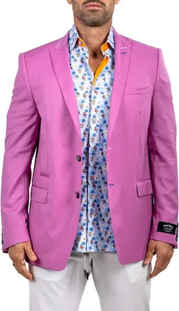 Maceoo Descartes Marthyr028 Purple Virgin Wool Peak Lapel Blazer at Nordstrom, Size 7