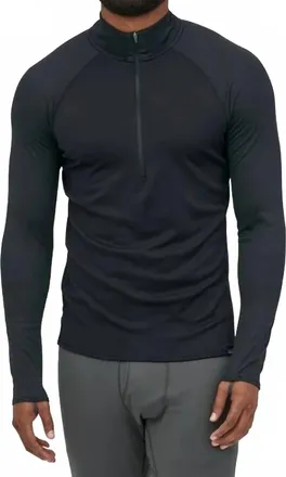 Patagonia Mens Capilene Midweight Zip Neck Top In Black